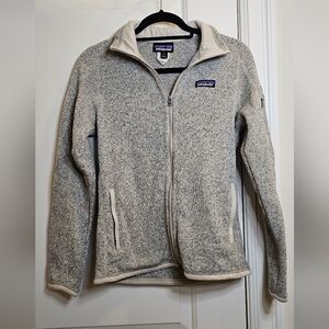Patagonia Cream and Gray Knit Full Zip Better Sweater